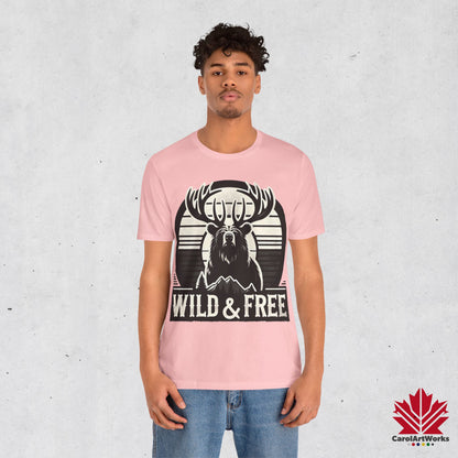 “Wild & Free” Unisex Short Sleeve Tee – Nature Inspired Graphic T-Shirt