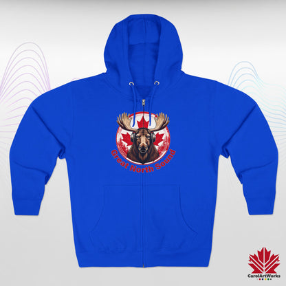 "Great North Sound" Moose and Music Unisex Zip Hoodie
