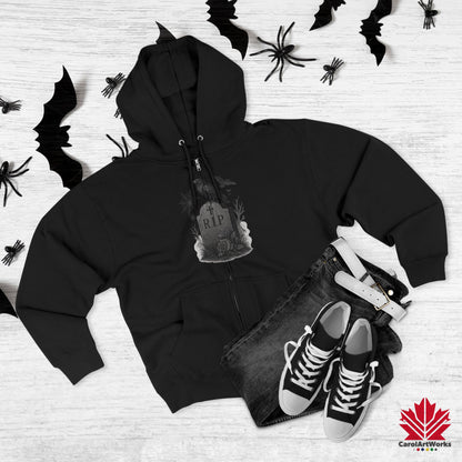 Grave & Ravens – Zip Hoodie | Spooky Raven Halloween Outfit