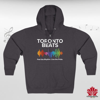 Sweat à capuche zippé Toronto Beats – Cool en ville avec un rythme chaleureux.