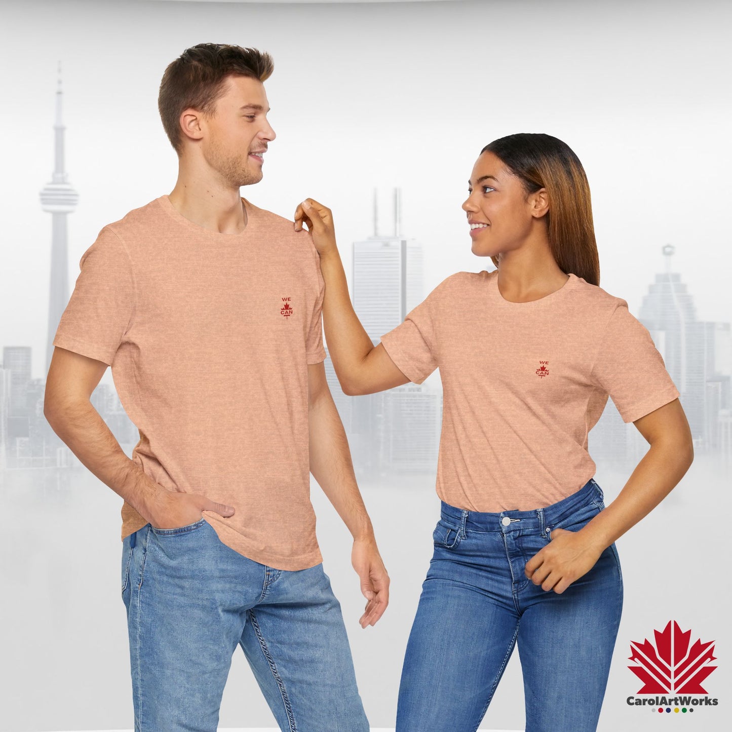 “WE CAN” with Maple Leaf Unisex Short Sleeve Tee – Casual Comfort for Every Occasion