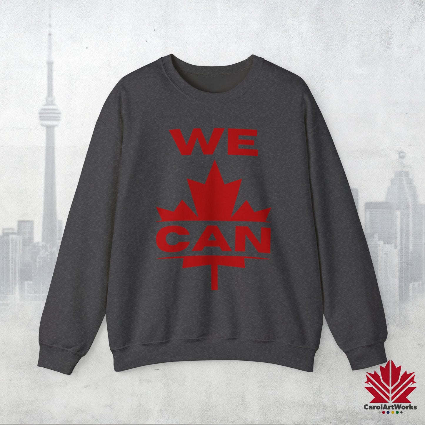 Sweat-shirt unisexe « We Can » avec motif feuille d'érable – Sweat-shirt motivant pour un confort quotidien, fierté canadienne