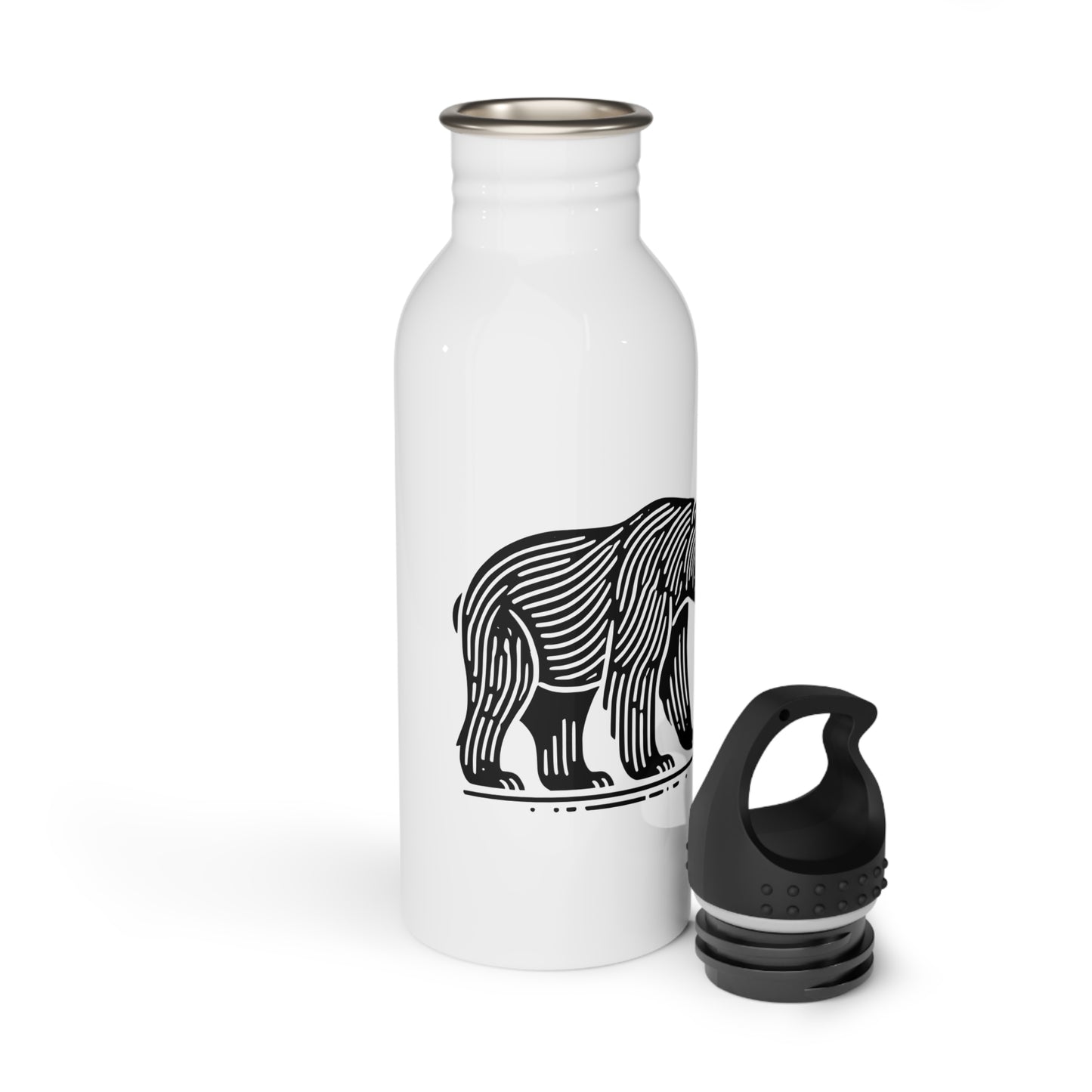 scandinavian minimalistic Design BEAR Steel Water Bottle – Adventure & Nature Inspired Drinkware