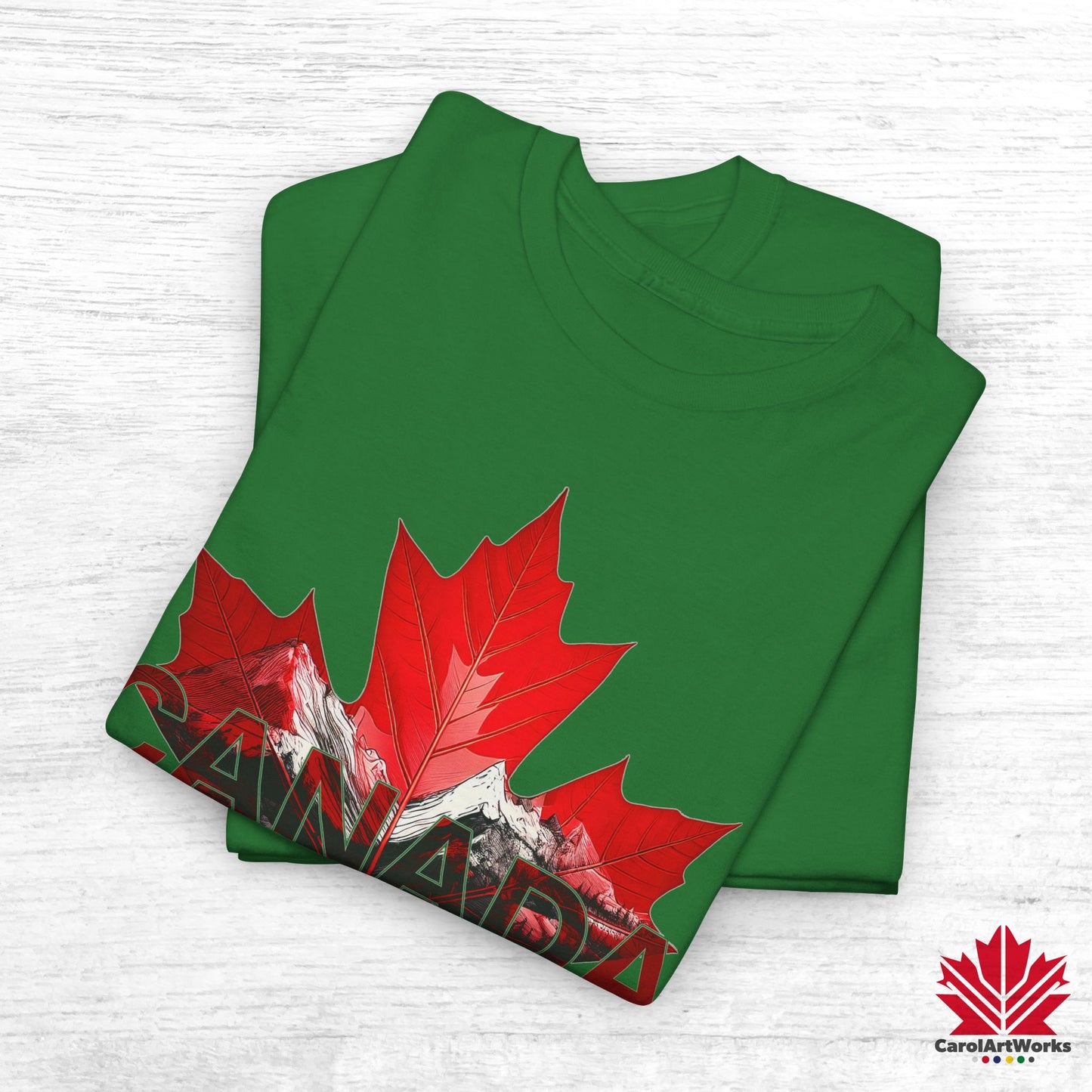 “Canada is not for Sale” Unisex Heavy Cotton Tee – Red Maple Leaf and Mountains, Stylish Canada Shirt
