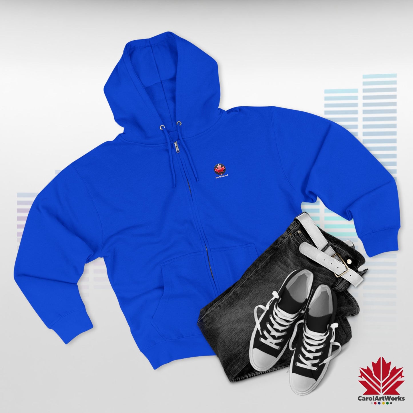 "NorthSound" Unisex Zip Hoodie - Zip Up and Tune In to Canadian Vibes