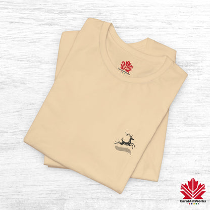 scandinavian minimalistic DEER Design Unisex Short Sleeve Tee - Soft and Comfortable, Perfect for Everyday Wear and Nature Lovers