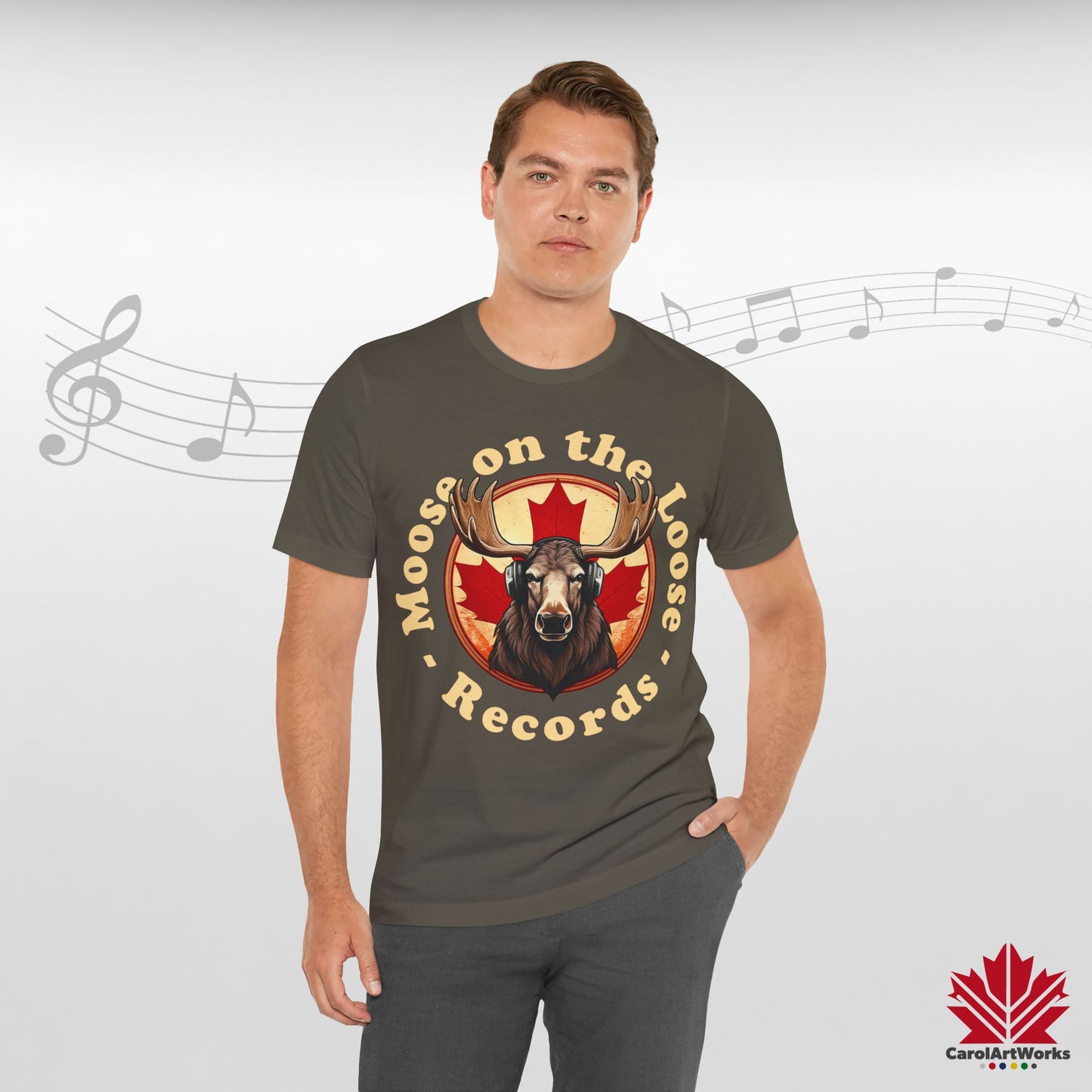 “Moose on the Loose Records” Unisex Short Sleeve Tee – A Hit for Every Playlist