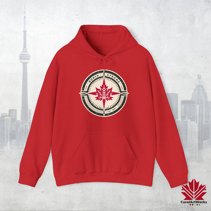 Sweat à capuche unisexe « North Strong » avec motif boussole – Vivez l'aventure avec fierté canadienne