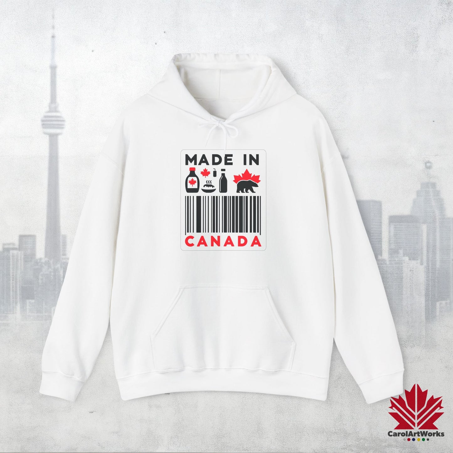 Sweat à capuche unisexe « Fabriqué au Canada » – Minimaliste, ludique et fier
