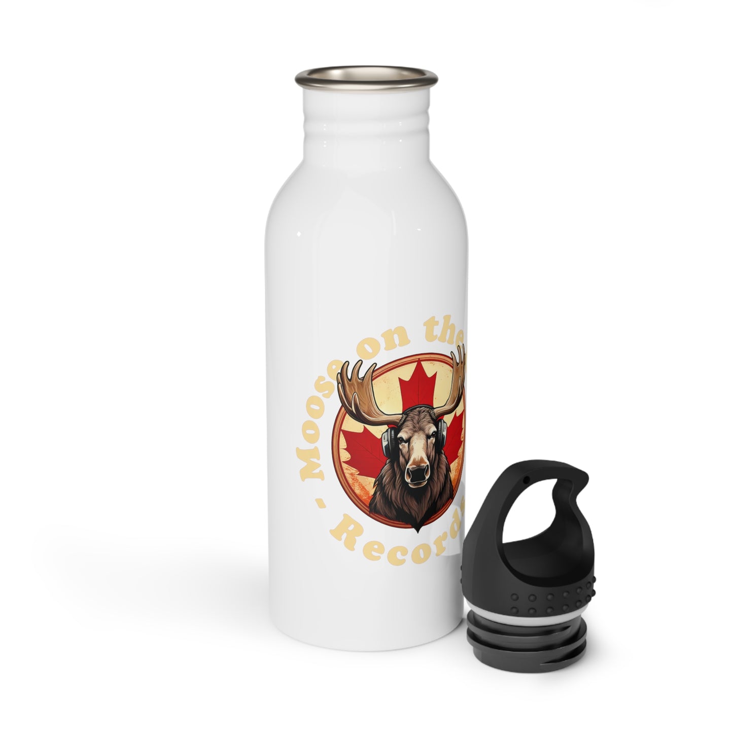 "Moose on the Loose Records" Stainless Steel Bottle - Take the Beat Wherever You Go