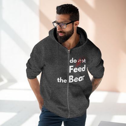 “Don’t Feed the Bear” Unisex Zip Hoodie – Cozy & Fun for Outdoors Enthusiasts