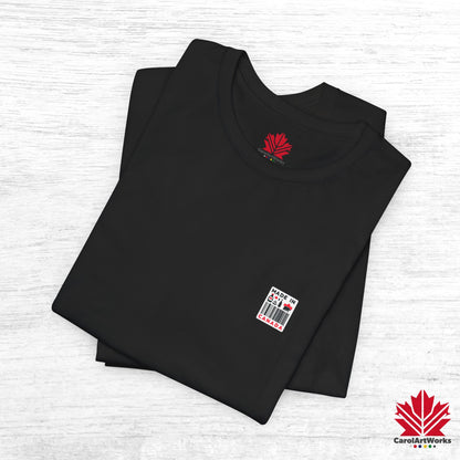 "Made in Canada" product label Design Unisex Short Sleeve Tee – Minimalist, Playful, and Proud