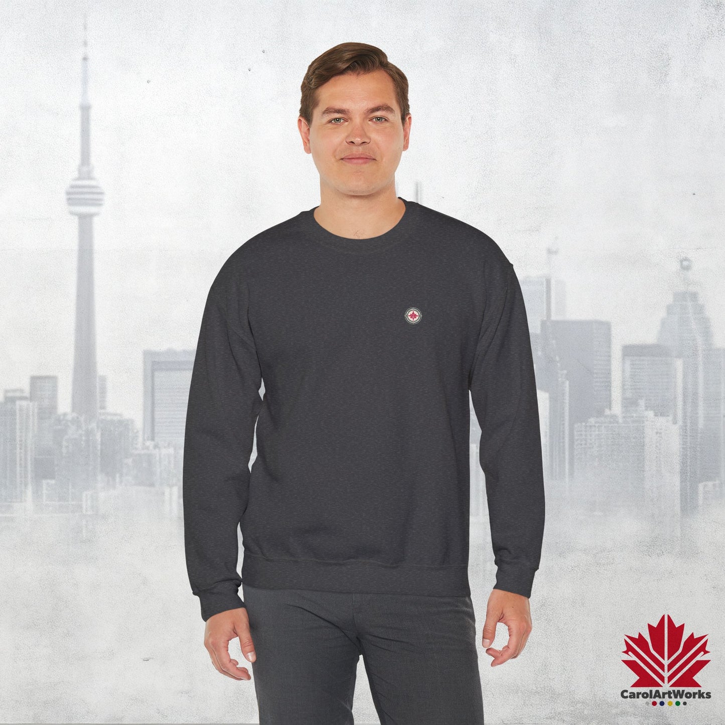 “North Strong” Compass Design Unisex Sweatshirt – Navigate Adventure with Canadian Pride
