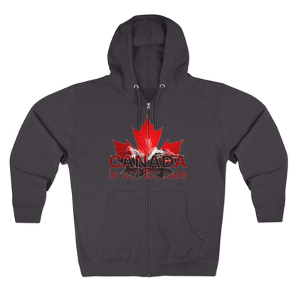 Sweat à capuche unisexe zippé « Le Canada n'est pas à vendre » – Feuille d'érable rouge et montagnes, sweat-shirt confortable et élégant pour les fiers Canadiens