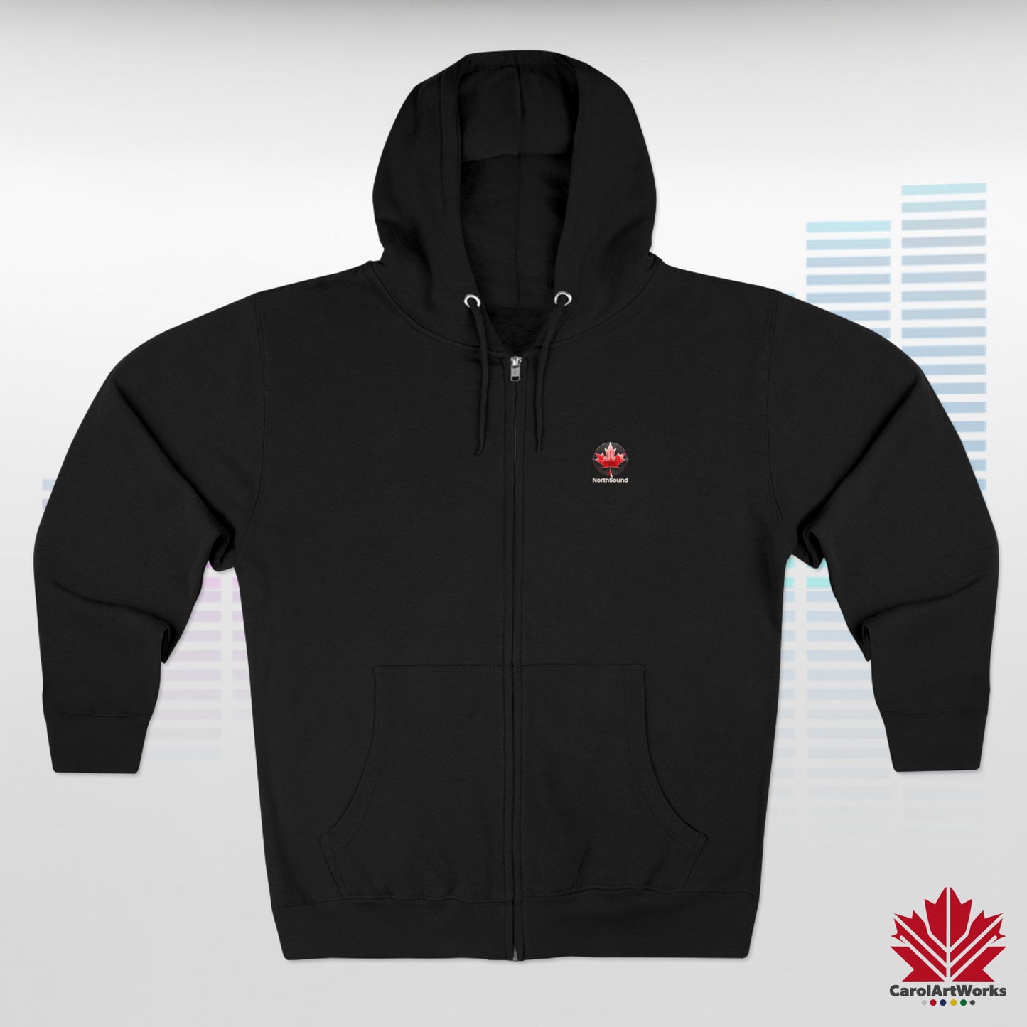"NorthSound" Unisex Zip Hoodie - Zip Up and Tune In to Canadian Vibes