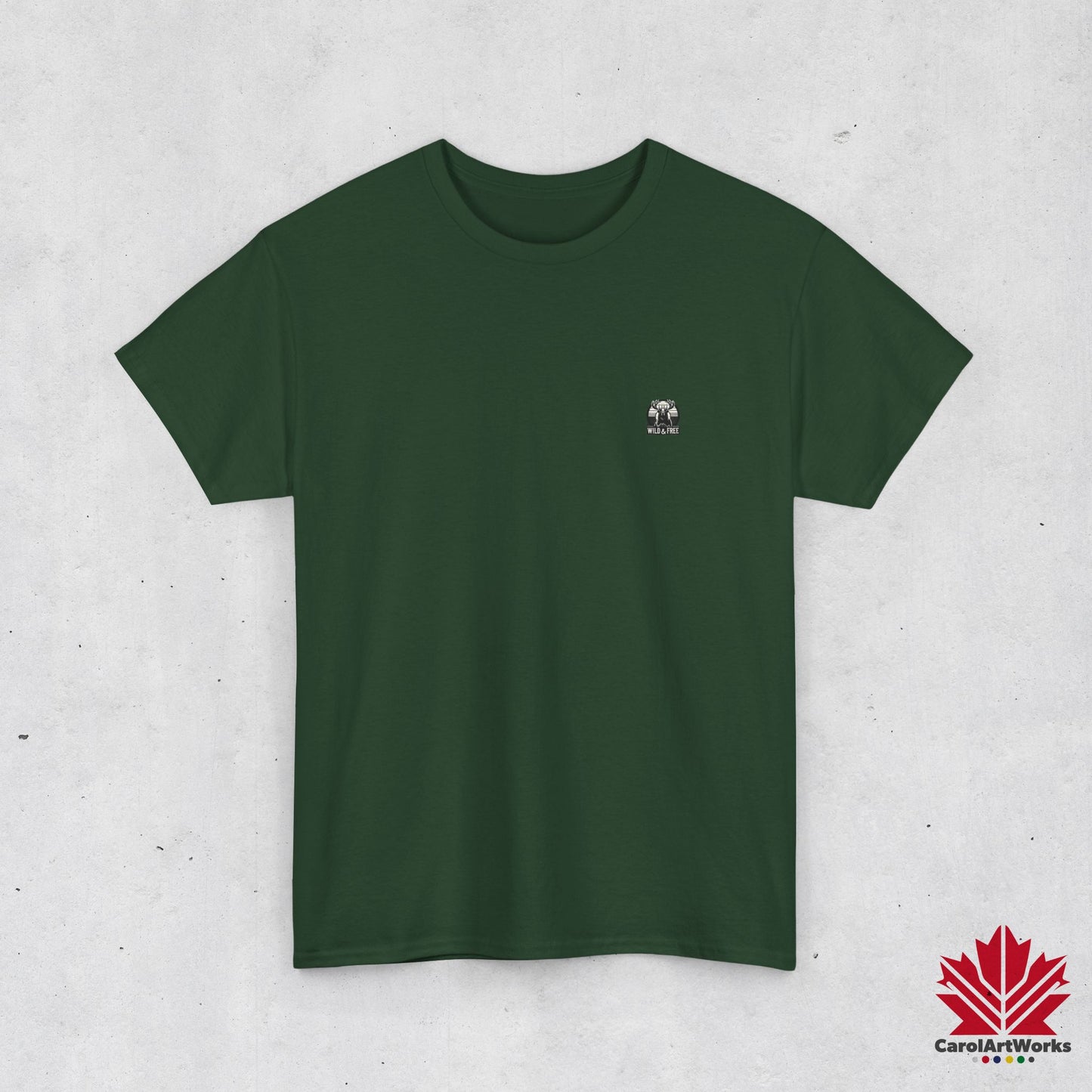 “Wild & Free” Unisex Cotton Tee – Nature Inspired Graphic T-Shirt