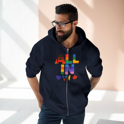 Tout en cœur. Voix. Fierté. - Sweat à capuche zippé doux pour les journées fraîches