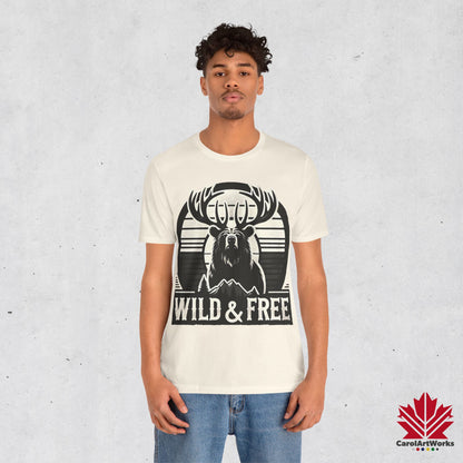“Wild & Free” Unisex Short Sleeve Tee – Nature Inspired Graphic T-Shirt