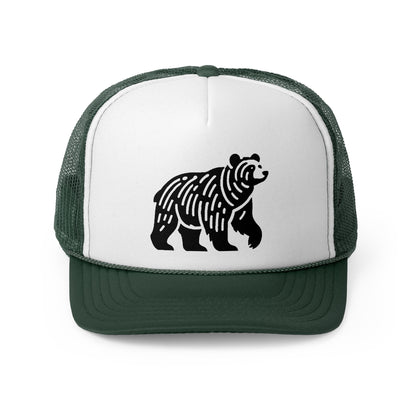 scandinavian minimalistic BEAR Design Trucker Cap – Outdoor Adventure Hat for Nature Lovers