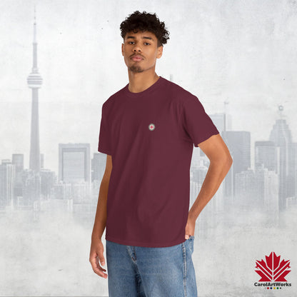 “North Strong” Compass Design – Unisex Cotton Tee – Navigate Adventure with Canadian Pride