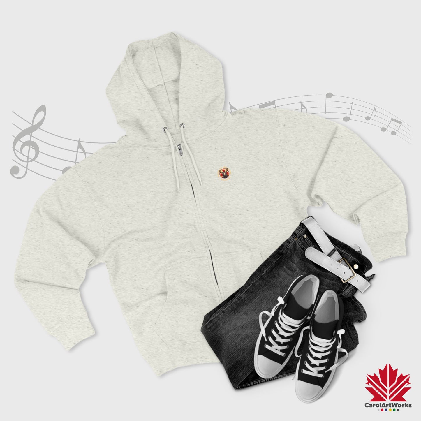 "Moose on the Loose Records" Unisex Zip Hoodie - Cozy and Stylish for Music Lovers