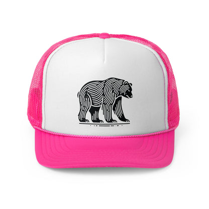 scandinavian minimalistic BEAR Design Trucker Cap – Outdoor Adventure Hat for Nature Lovers