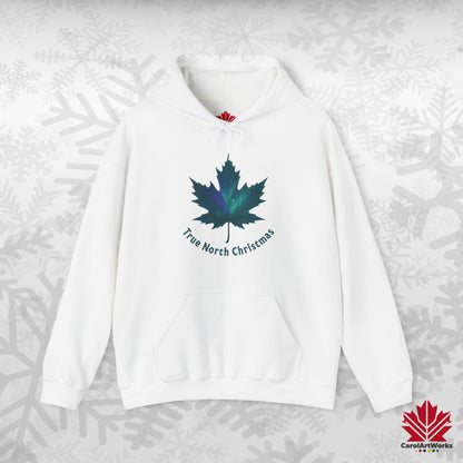 True North Christmas Hoodie | Maple Leaf Holiday Hoodie | Canadian Fleece Hoodie – Premium Softstyle Cotton