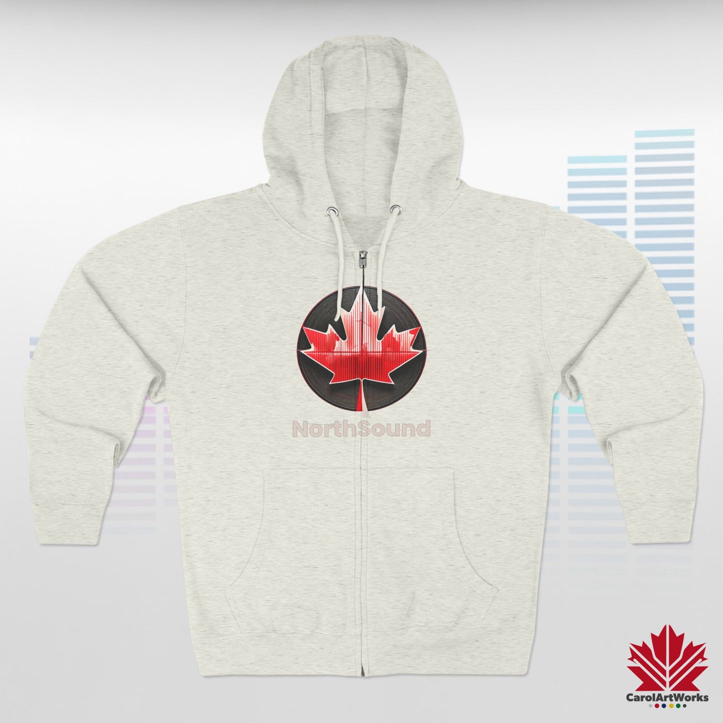 "NorthSound" Unisex Zip Hoodie - Zip Up and Tune In to Canadian Vibes