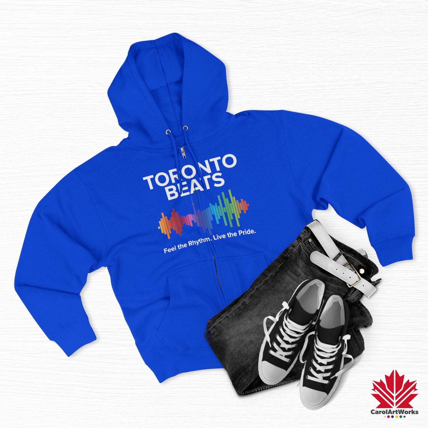 Sweat à capuche zippé Toronto Beats – Cool en ville avec un rythme chaleureux.