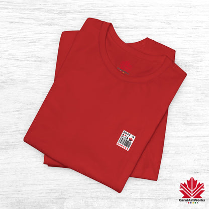 "Made in Canada" product label Design Unisex Short Sleeve Tee – Minimalist, Playful, and Proud