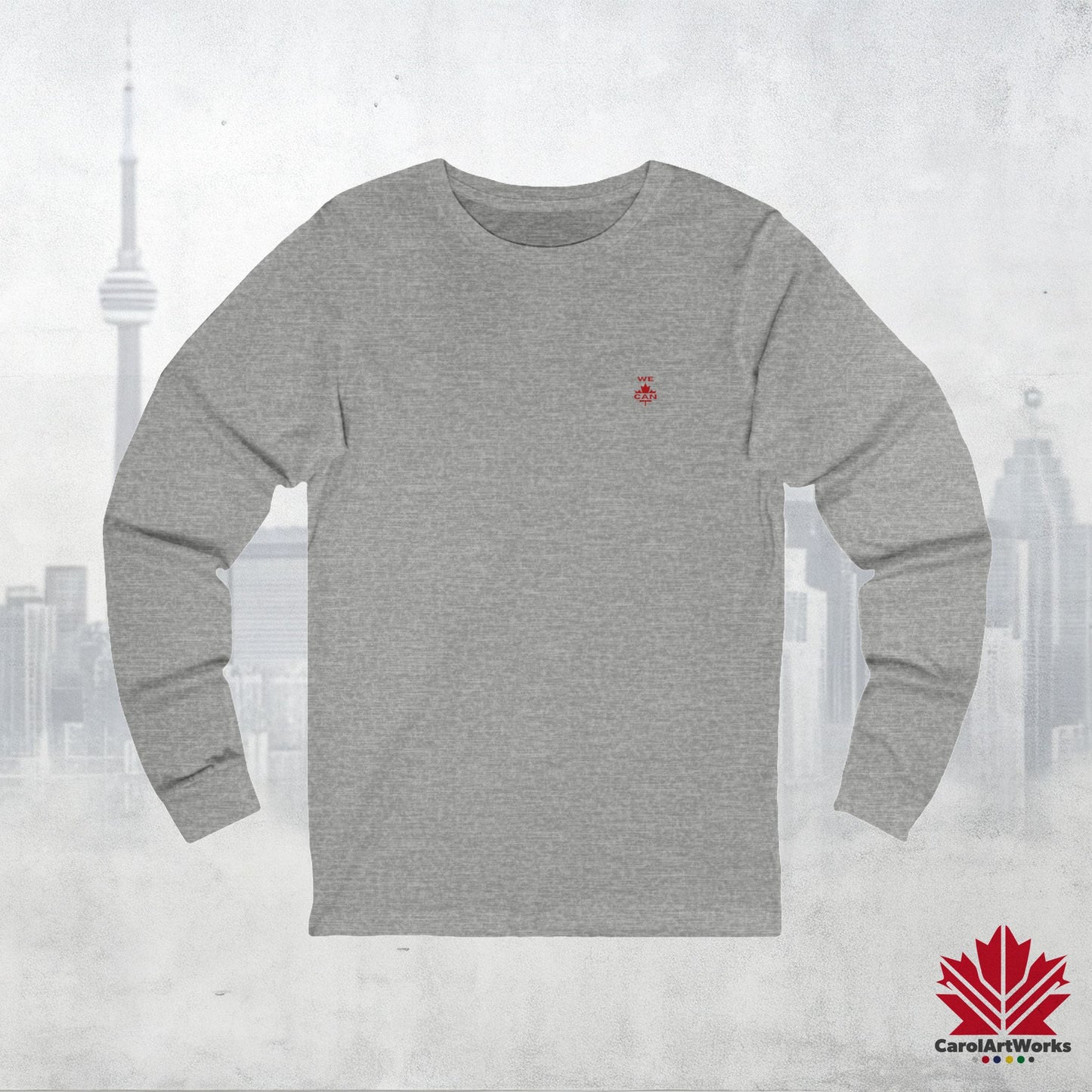 “WE CAN” with Maple Leaf Unisex Long Sleeve Tee – Perfect for Casual Days