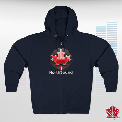 "NorthSound" Unisex Zip Hoodie - Zip Up and Tune In to Canadian Vibes
