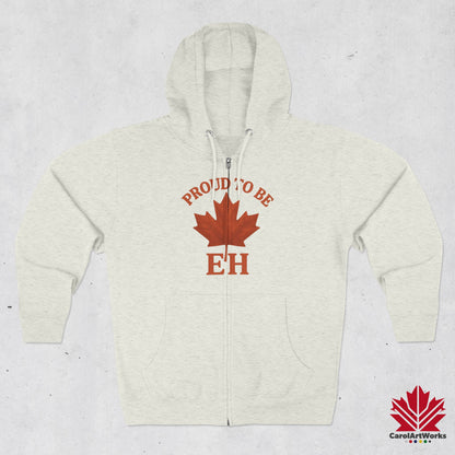 Fier d'être EH – Sweat à capuche zippé avec humour nordique
