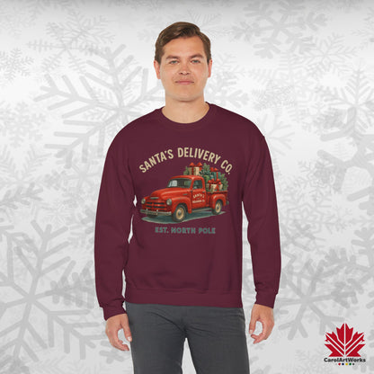 Santa’s Delivery Truck Sweatshirt | Vintage Christmas Crewneck | Canadian Fleece, Premium Quality