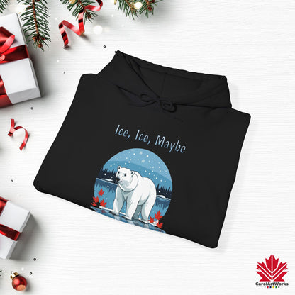 Ice Ice Maybe Hoodie | Polar Bear Christmas Hoodie | Canadian Fleece Hoodie – Premium Softstyle Cotton