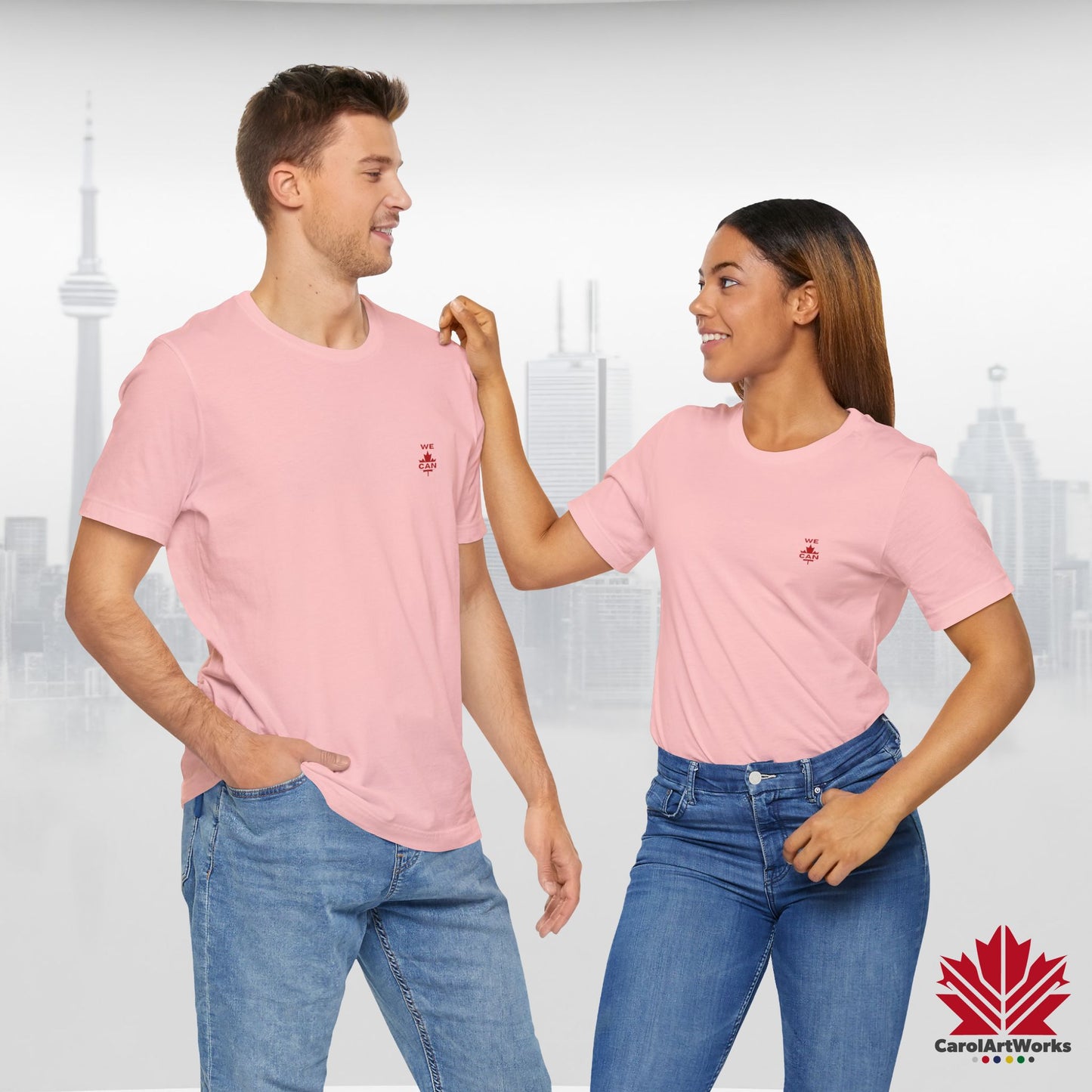 “WE CAN” with Maple Leaf Unisex Short Sleeve Tee – Casual Comfort for Every Occasion