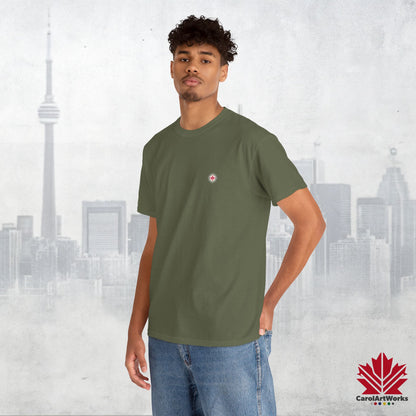 “North Strong” Compass Design – Unisex Cotton Tee – Navigate Adventure with Canadian Pride