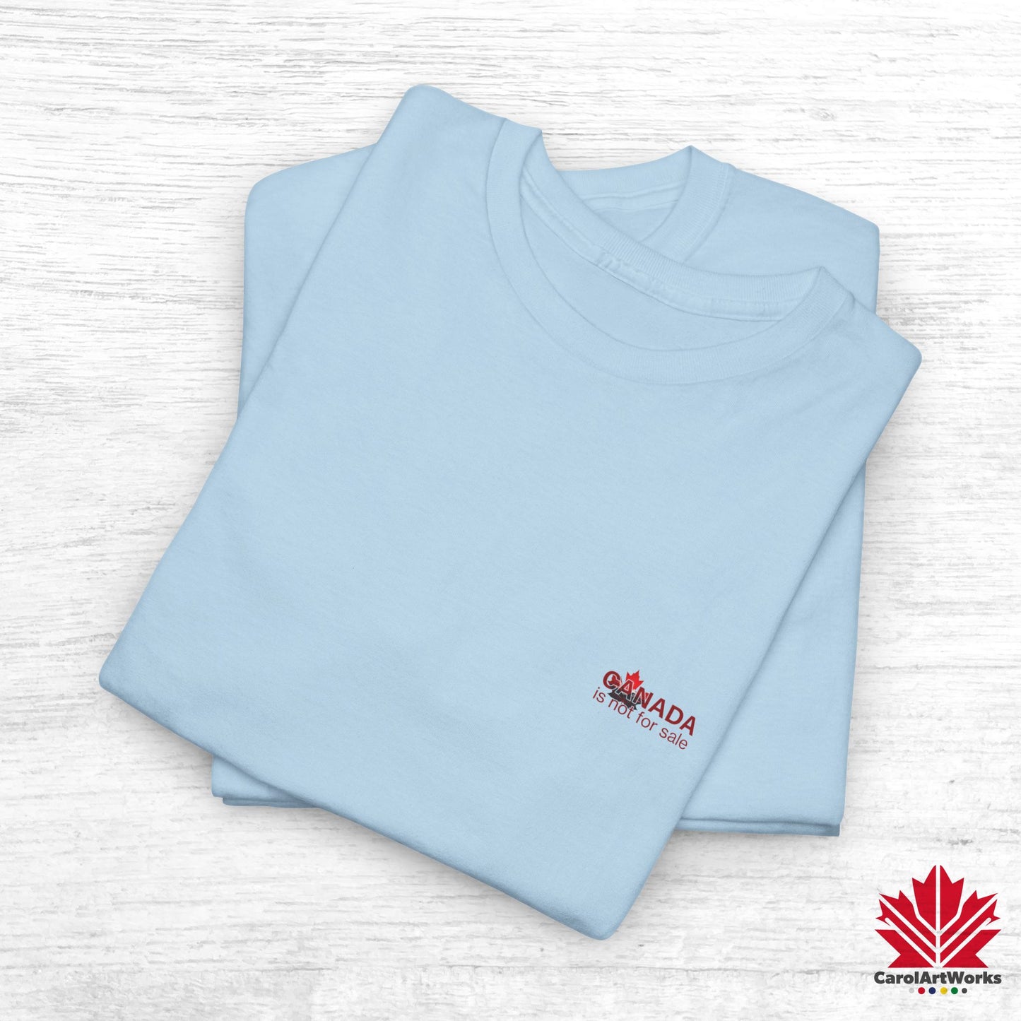 “Canada is not for Sale” Unisex Heavy Cotton Tee – Red Maple Leaf and Mountains, Stylish Canada Shirt