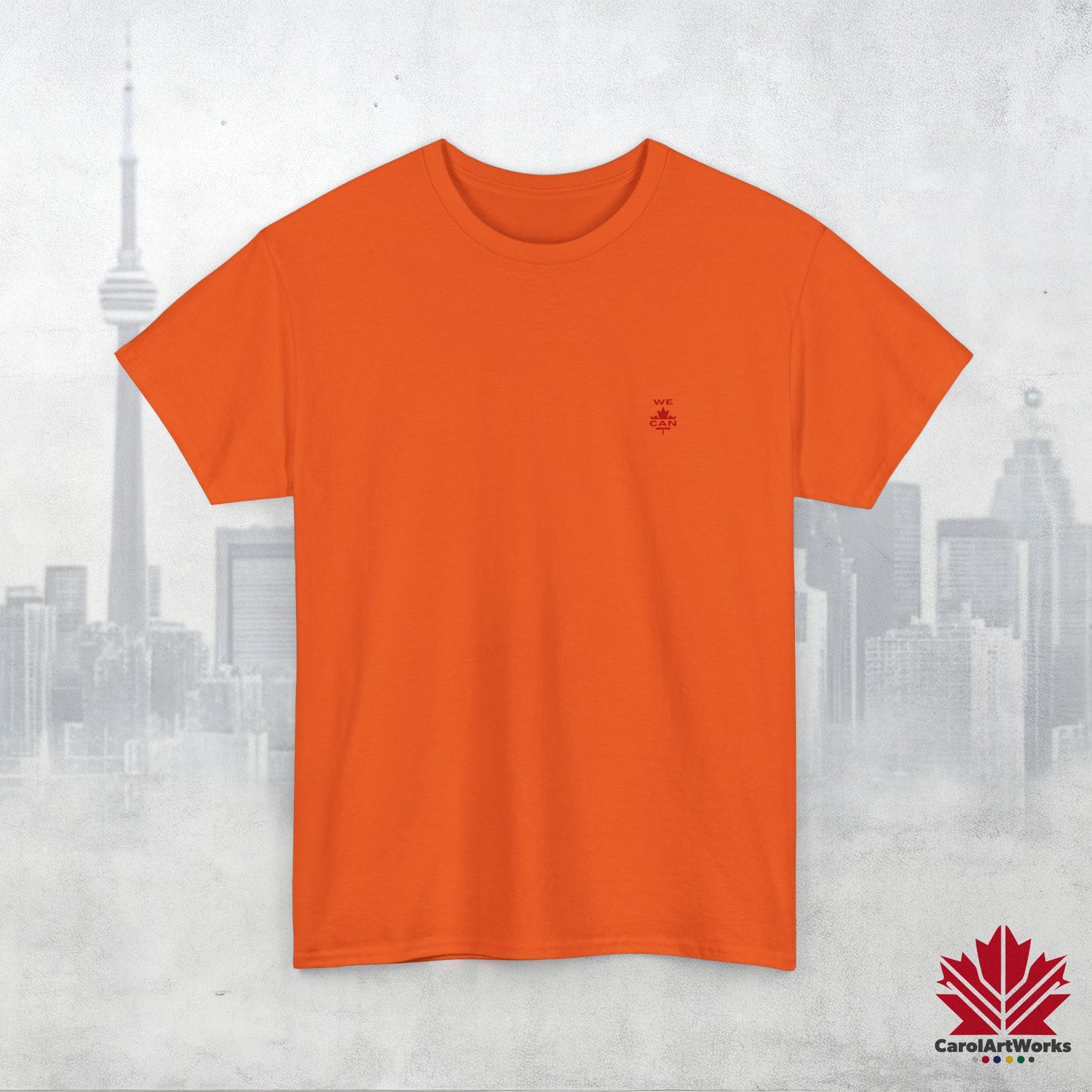 “WE CAN” with Maple Leaf Unisex Cotton Tee – Casual Comfort for Every Occasion