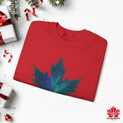 True North Christmas Sweatshirt | Maple Leaf Holiday Crewneck | Premium Fleece, Canadian-Made