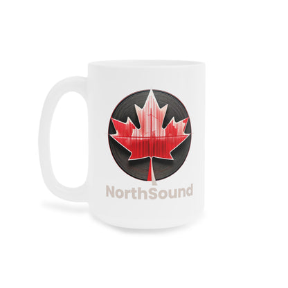 Tasse en céramique blanche « NorthSound » – Sirotez et célébrez le son canadien (11 oz, 15 oz, 20 oz)