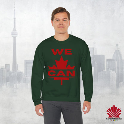 Sweat-shirt unisexe « We Can » avec motif feuille d'érable – Sweat-shirt motivant pour un confort quotidien, fierté canadienne