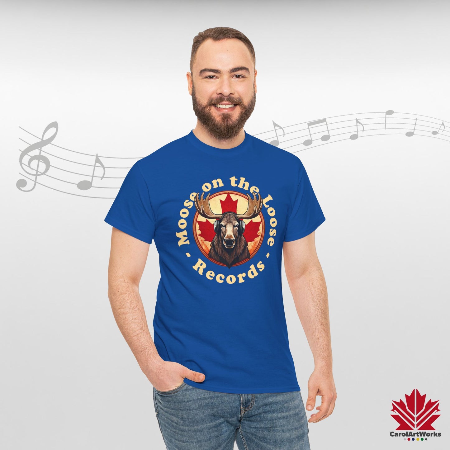 "Moose on the Loose Records" Classic Cotton Tee - Wear the Sound of Canada