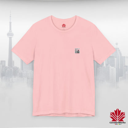 "Made in Canada" product label Design Unisex Short Sleeve Tee – Minimalist, Playful, and Proud