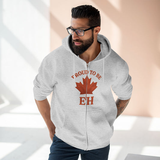 Fier d'être EH – Sweat à capuche zippé avec humour nordique