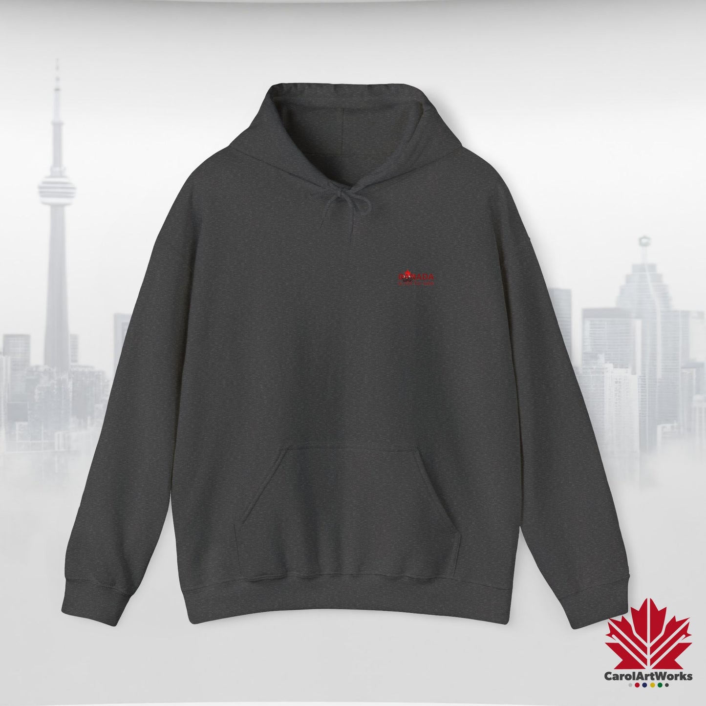 Unisex Hoodie “Canada is Not for Sale” – Red Maple Leaf and Mountains, Warm and Comfortable