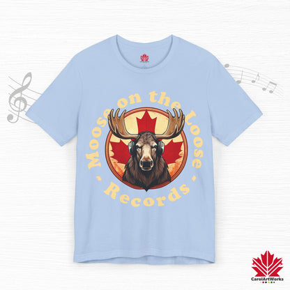 “Moose on the Loose Records” Unisex Short Sleeve Tee – A Hit for Every Playlist