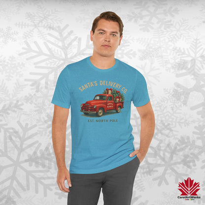 Santa’s Delivery Truck | Vintage Christmas Shirt | Red Truck Holiday Tee – Canadian Premium Cotton Gift