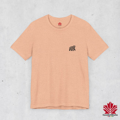 scandinavian minimalistic BEAR Design Unisex Short Sleeve Tee - Soft and Comfortable, Perfect for Everyday Wear and Nature Lovers