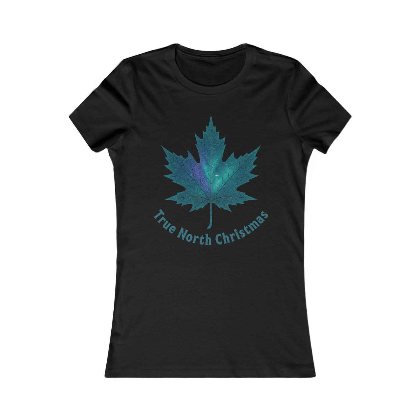 True North Christmas Women’s Tee | Maple Leaf Holiday Shirt | Canadian-Made Premium Cotton Top
